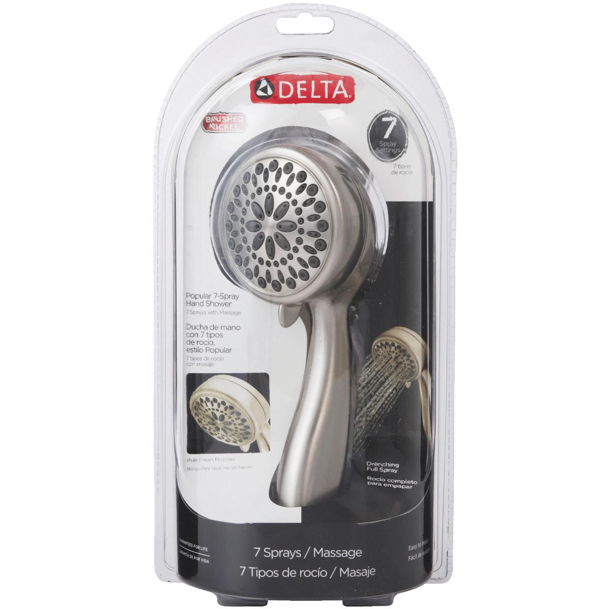 Delta 7-Spray 2.5 GPM Satin Nickel Hand-Held Shower