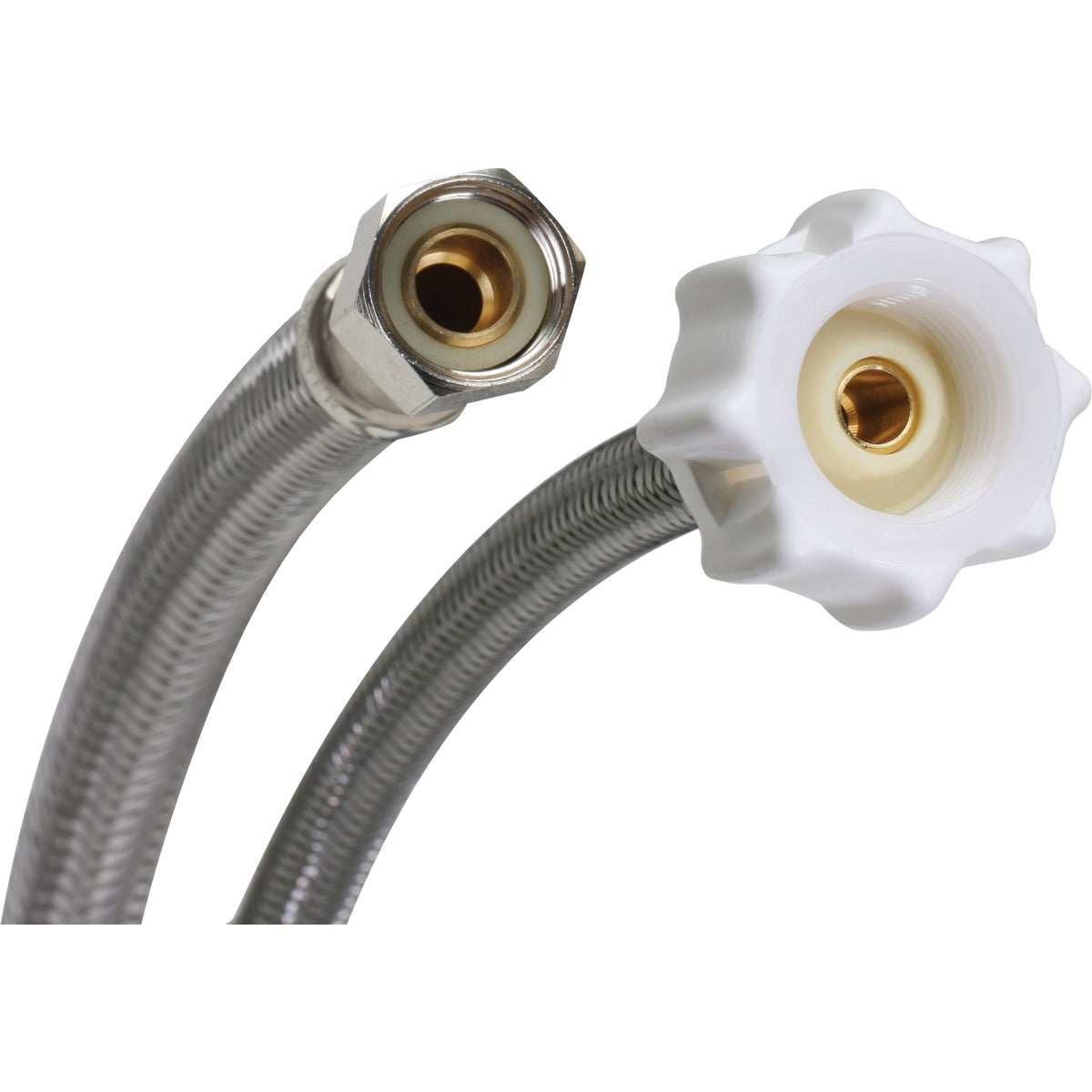 Fluidmaster Click Seal 3/8 In. Comp x 7/8 In. Ballcock x 12 In. L Braided Stainless Steel Toilet Connector Image 1