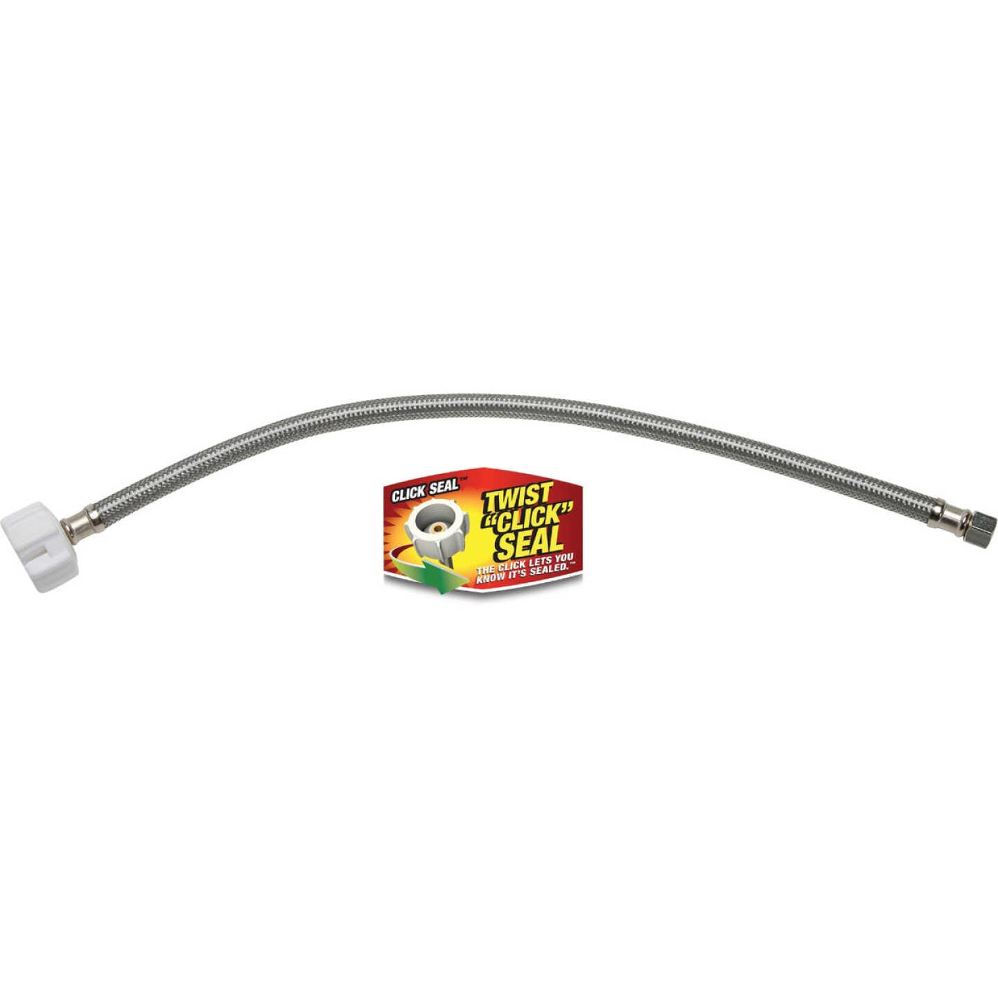 Fluidmaster Click Seal 3/8 In. Comp x 7/8 In. Ballcock x 20 In. L Braided Stainless Steel Toilet Connector Image 3