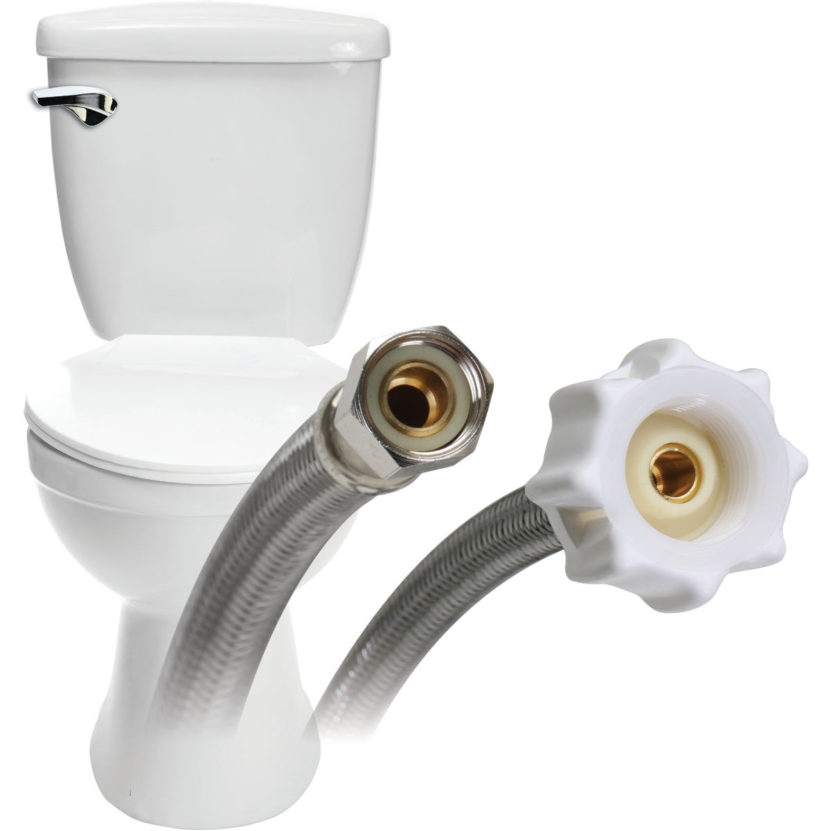 Fluidmaster Click Seal 3/8 In. Comp x 7/8 In. Ballcock x 20 In. L Braided Stainless Steel Toilet Connector Image 4