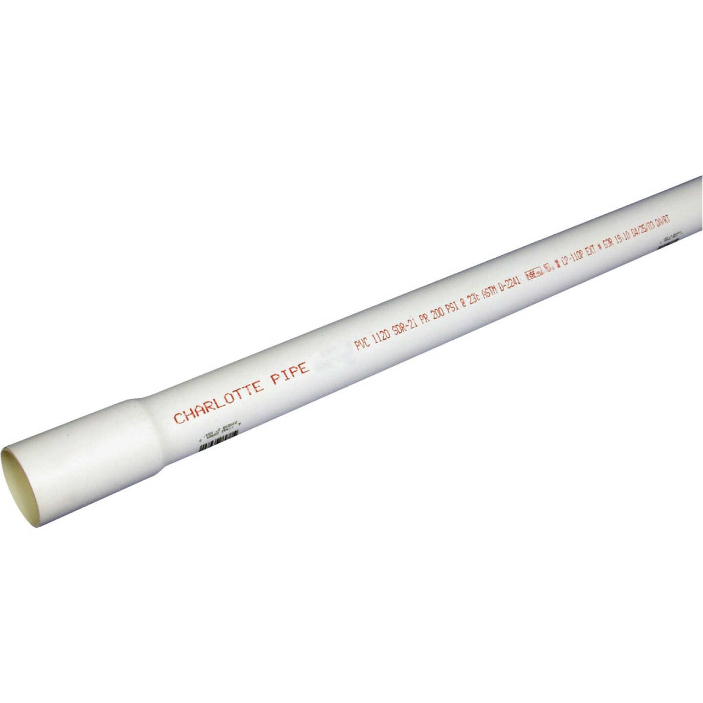 Charlotte Pipe 1 In. x 20 Ft. Cold Water PVC Pressure Pipe, SDR 21, Belled End Image 1