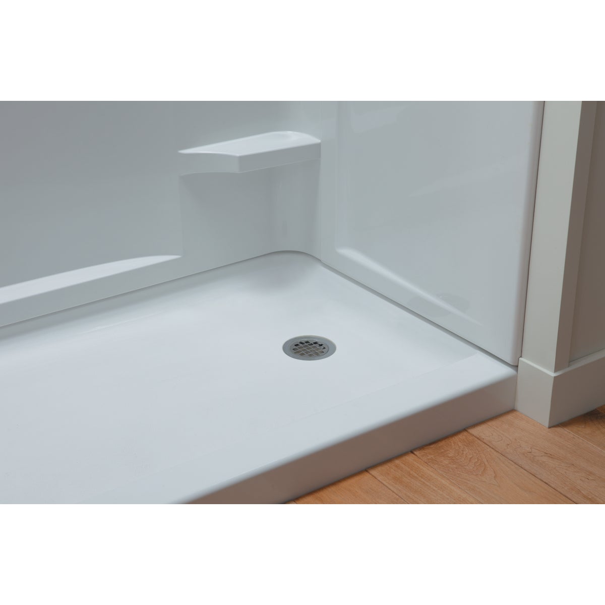 Sterling Ensemble 60 In. W x 30 In. D Right Drain Shower Pan, White