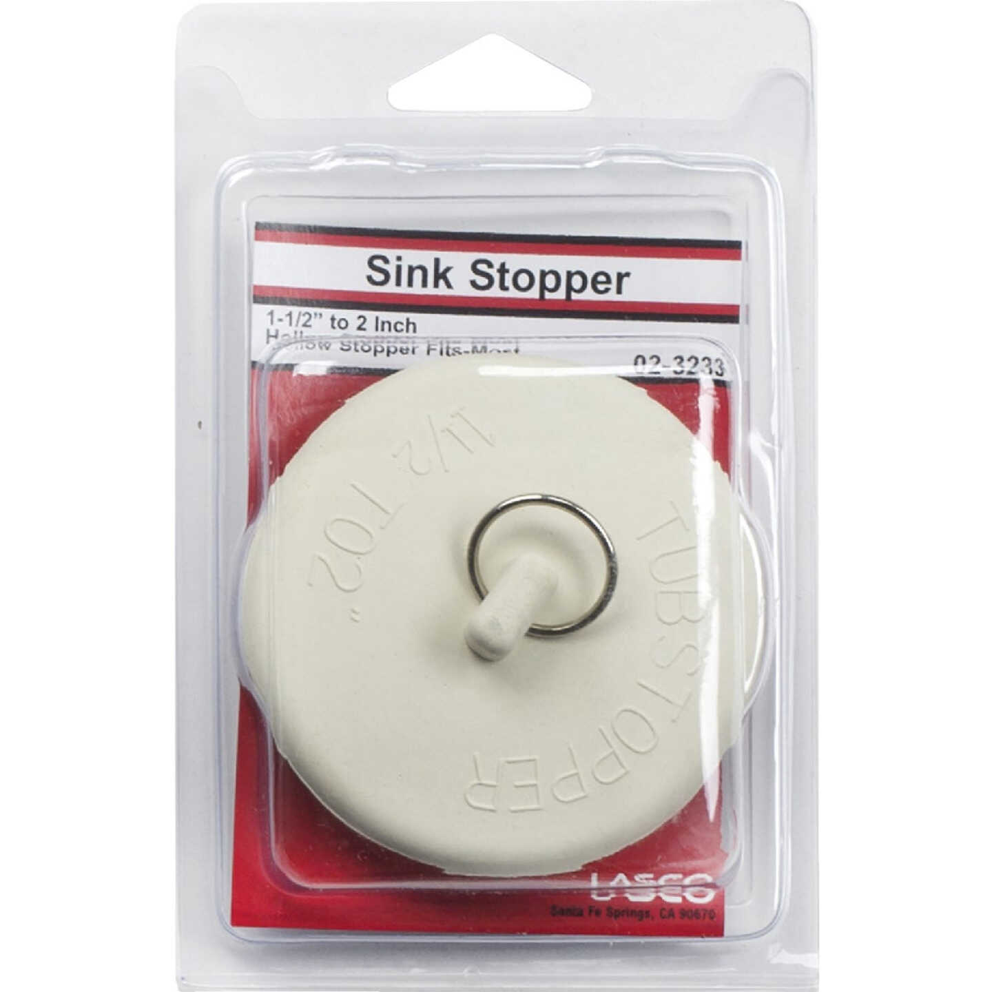 Lasco 1-1/2 In. to 2 In. White Ruber Bathtub Drain Stopper Image 2