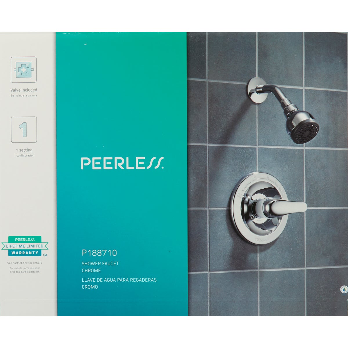 Peerless Chrome 1-Handle Lever Shower Faucet Image 2