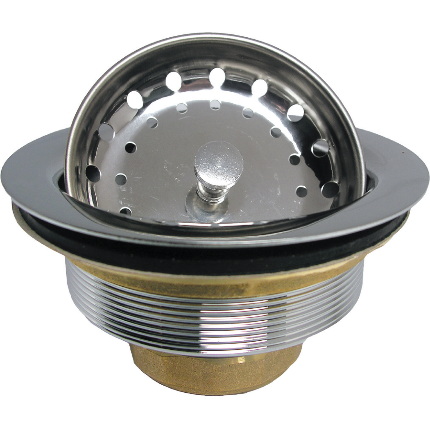 Lasco 3-1/2 In. Chrome Basket Strainer Assembly Image 1