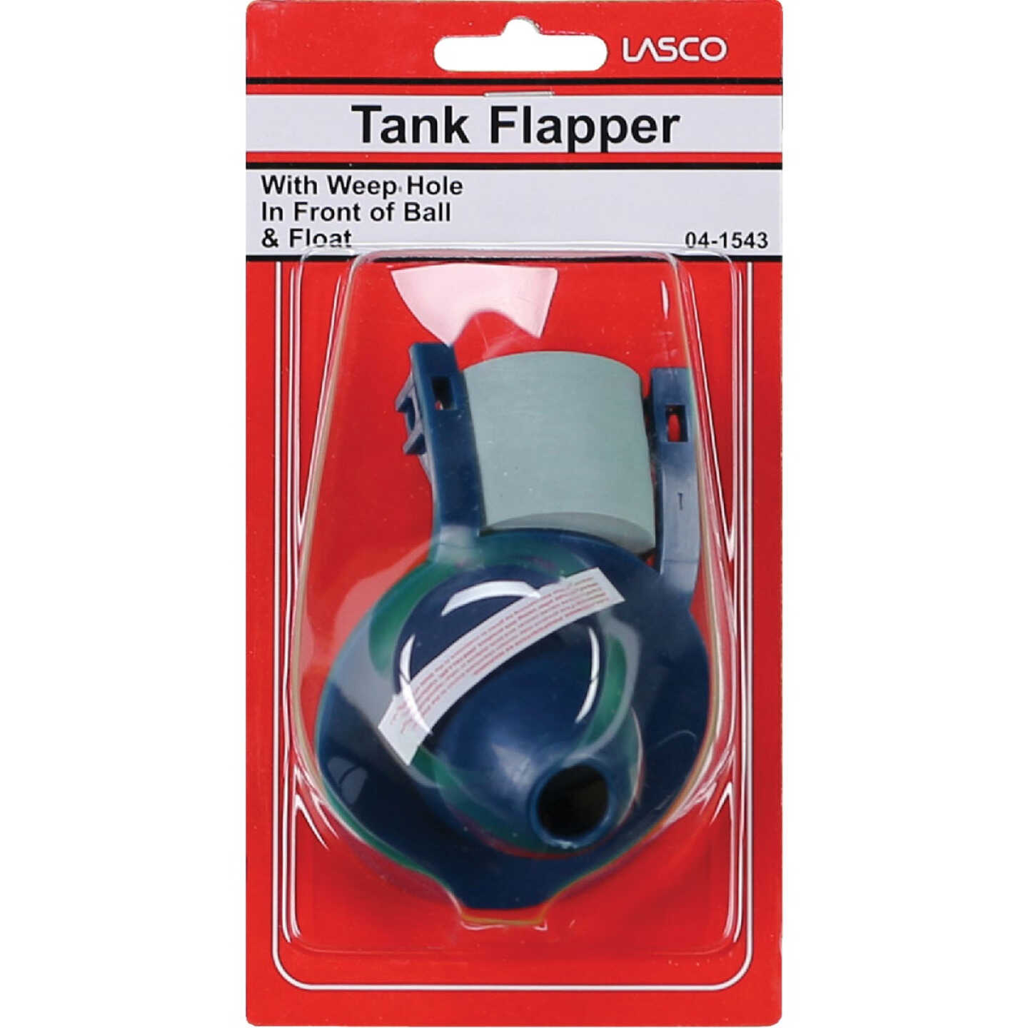 Lasco Universal Vinyl Flapper with Weep Hole and Float and Chain Image 2