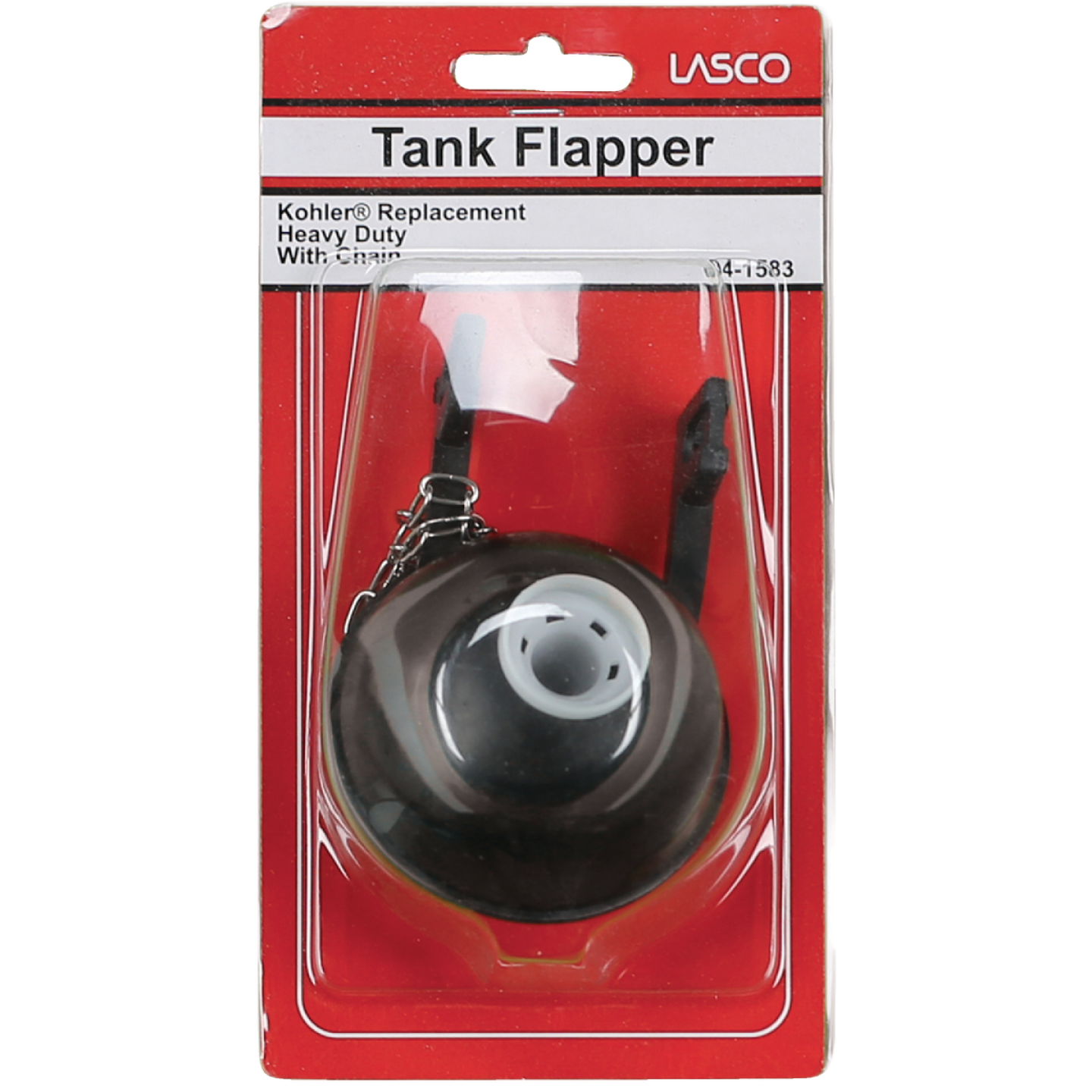 Lasco Kohler Universal Red Rubber Ball Shaped Replacement Flapper with Chain Image 2