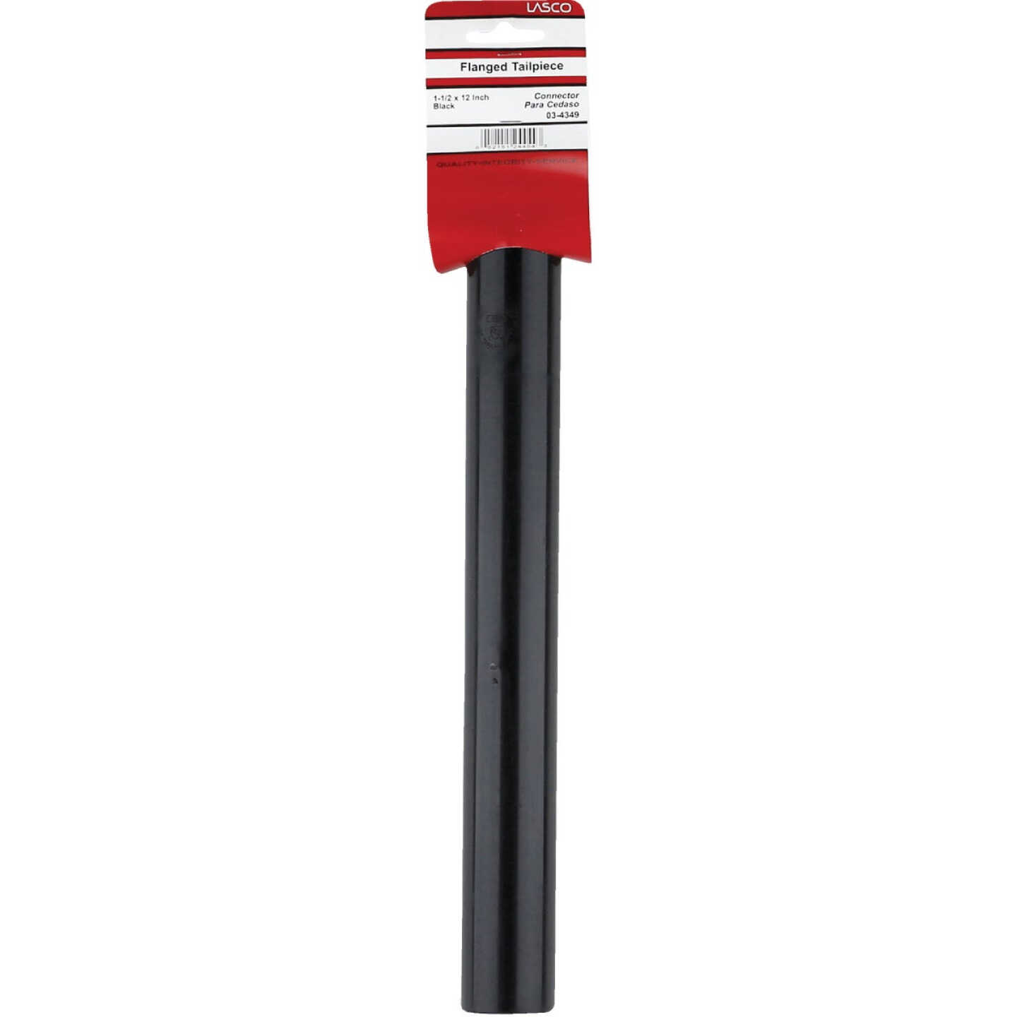 Lasco 1-1/2 In. OD x 12 In. L Black Plastic Tailpiece Image 2