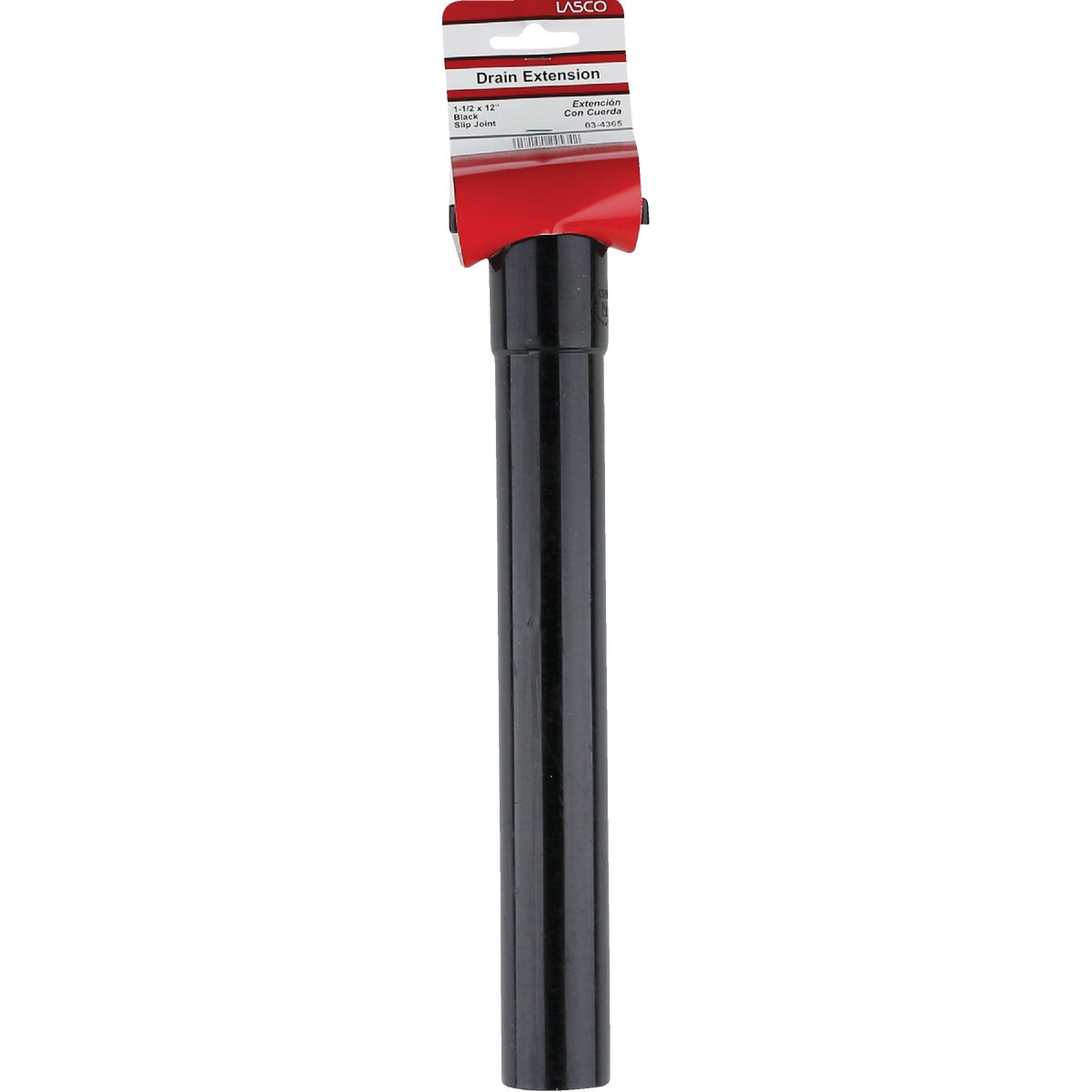 Lasco 1-1/2 In. OD x 12 In. L Black Plastic Extension Tube Image 2