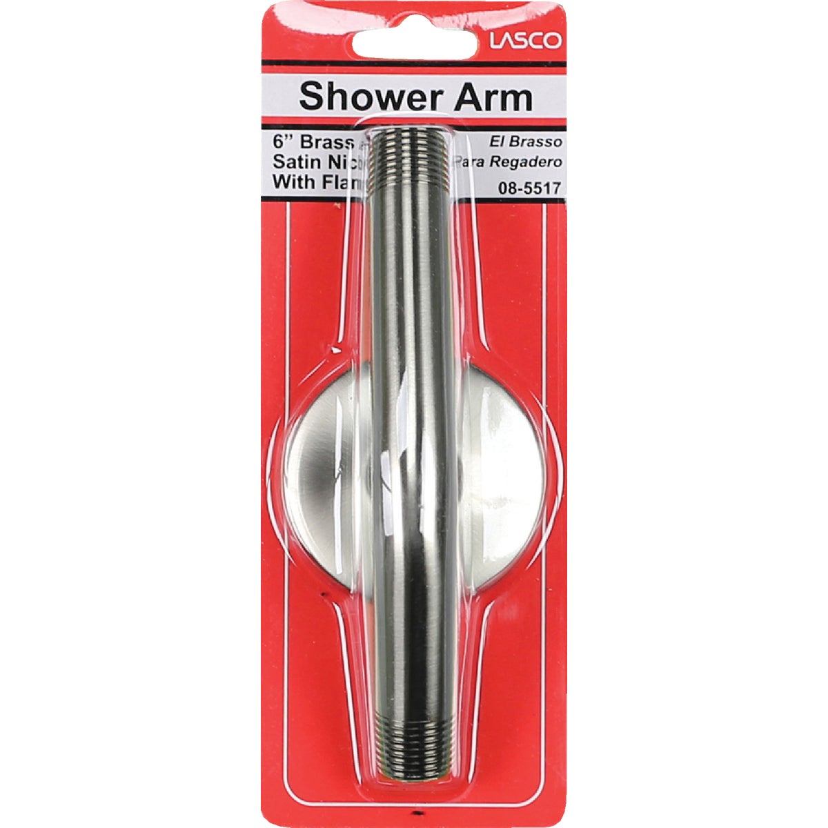 Lasco 6 In. Satin Nickel Shower Arm and Flange Image 2
