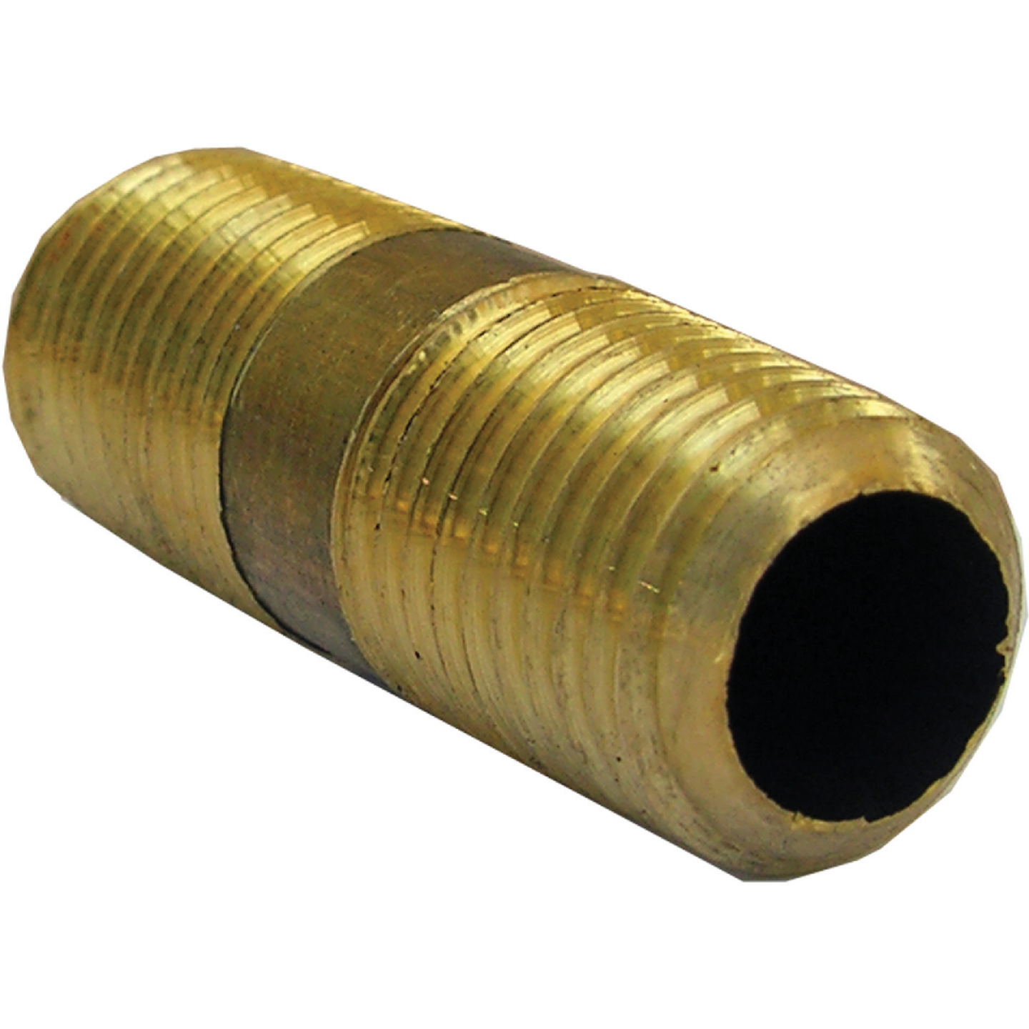 Lasco 1/4 In. MPT x 1-1/2 In. Short Brass Nipple Image 1
