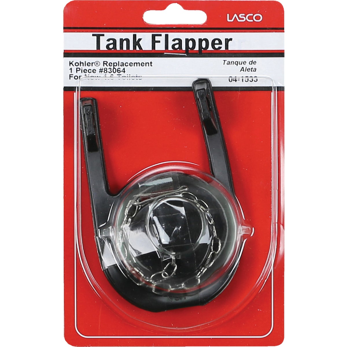 Lasco Kohler Black Flapper with Foam Insert and Chain Image 2