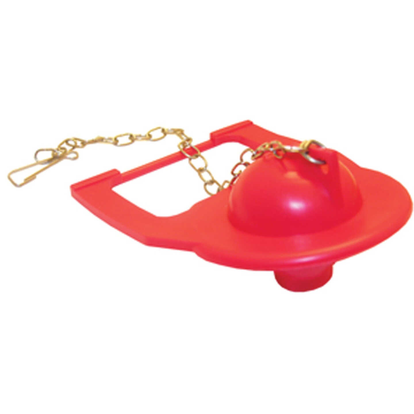 Lasco Square Back Red Rubber Flapper with Chain Image 1