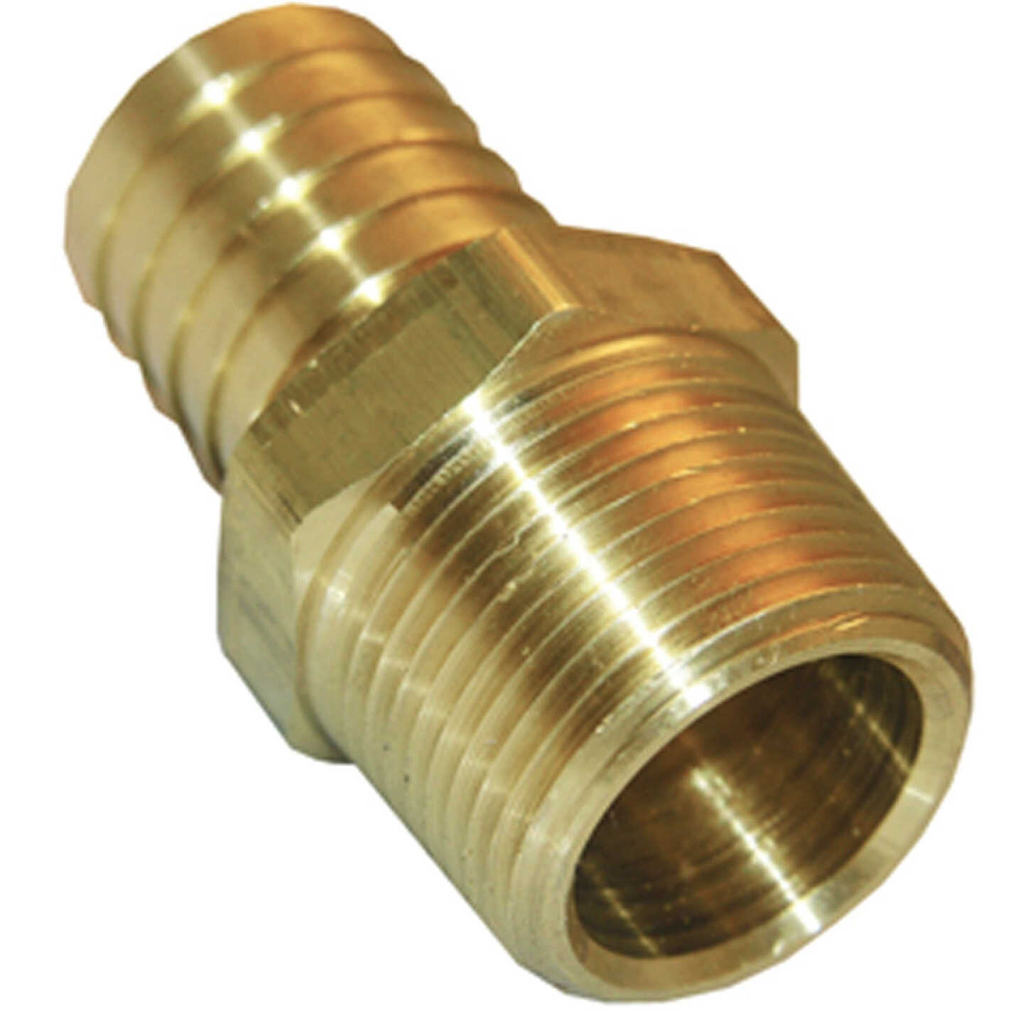 Lasco 1/2 In. MPT x 1/4 In. Brass Hose Barb Adapter Image 1