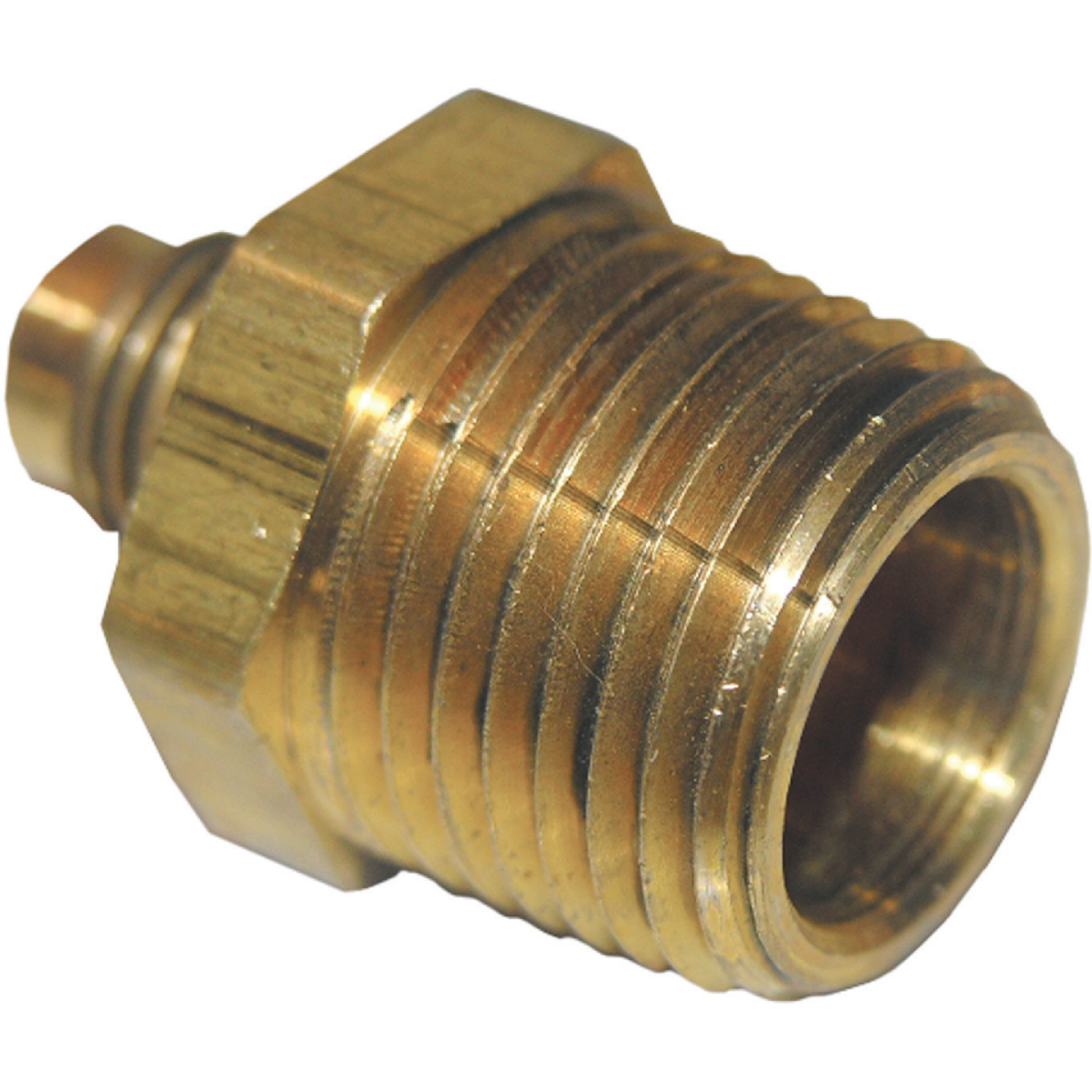 Lasco 1/4 In. M x 3/8 In. MPT Brass Flare Adapter Image 1