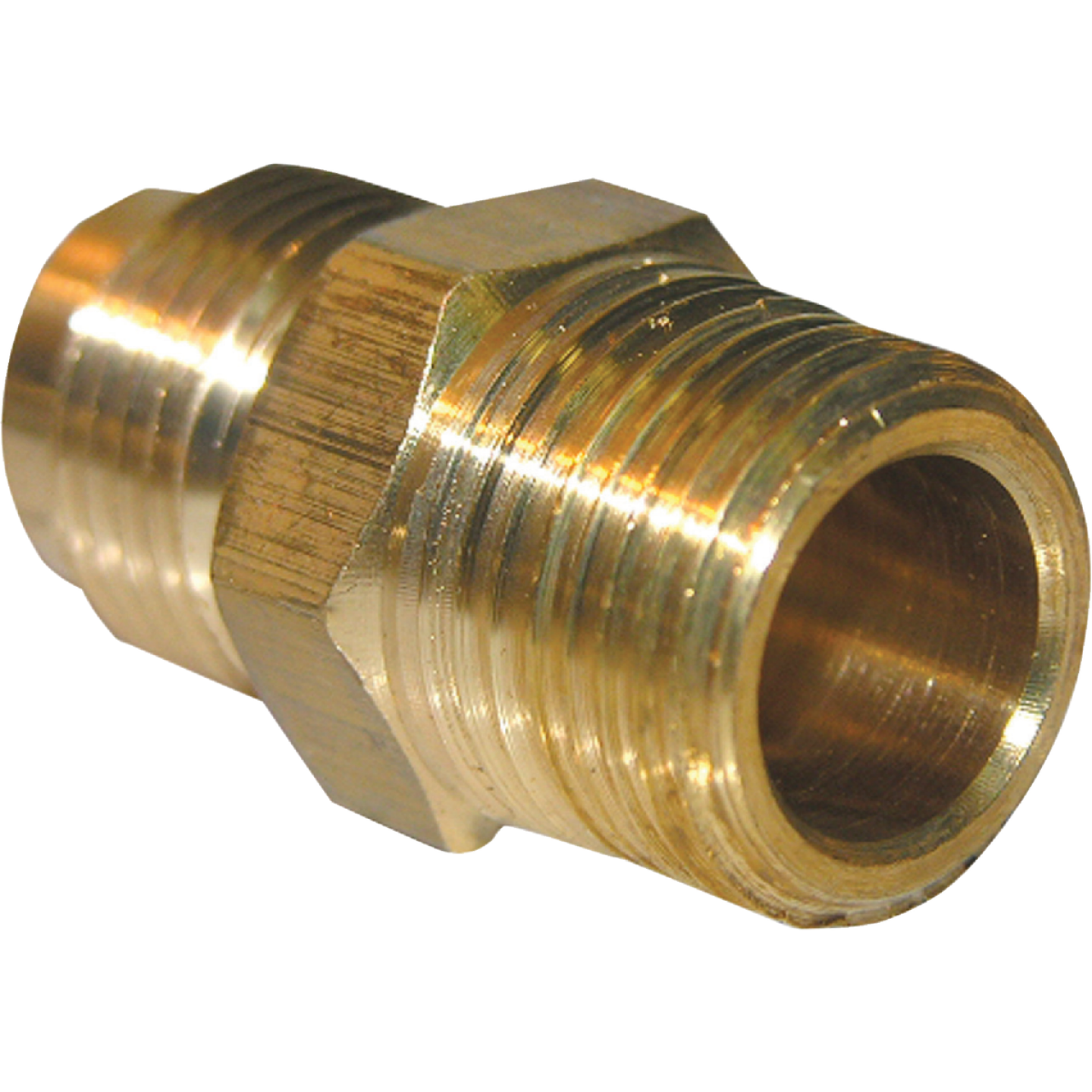 Lasco 3/8 In. M x 3/8 In. MPT Brass Flare Adapter Image 1