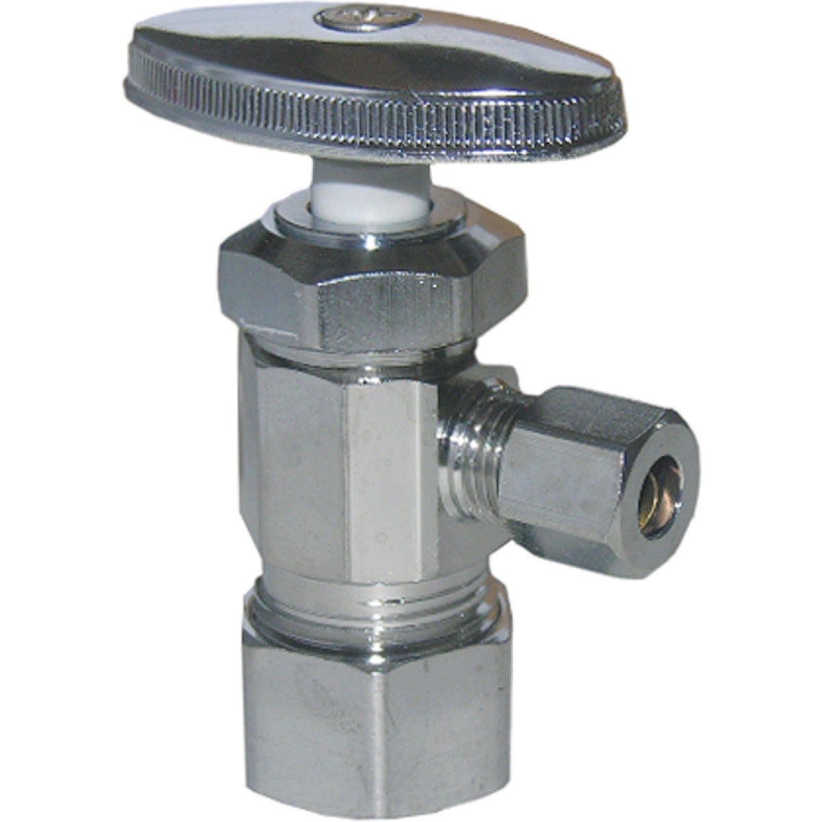 Lasco 5/8 In. Comp Inlet x 1/4 In. Comp Outlet Multi-Turn Style Angle Valve Image 1