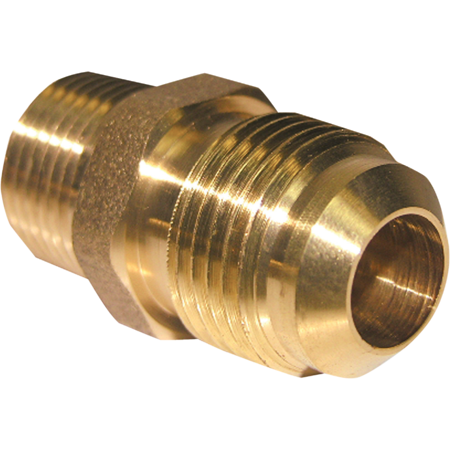 Lasco 1/2 In. M x 3/8 In. MPT Brass Flare Adapter Image 1