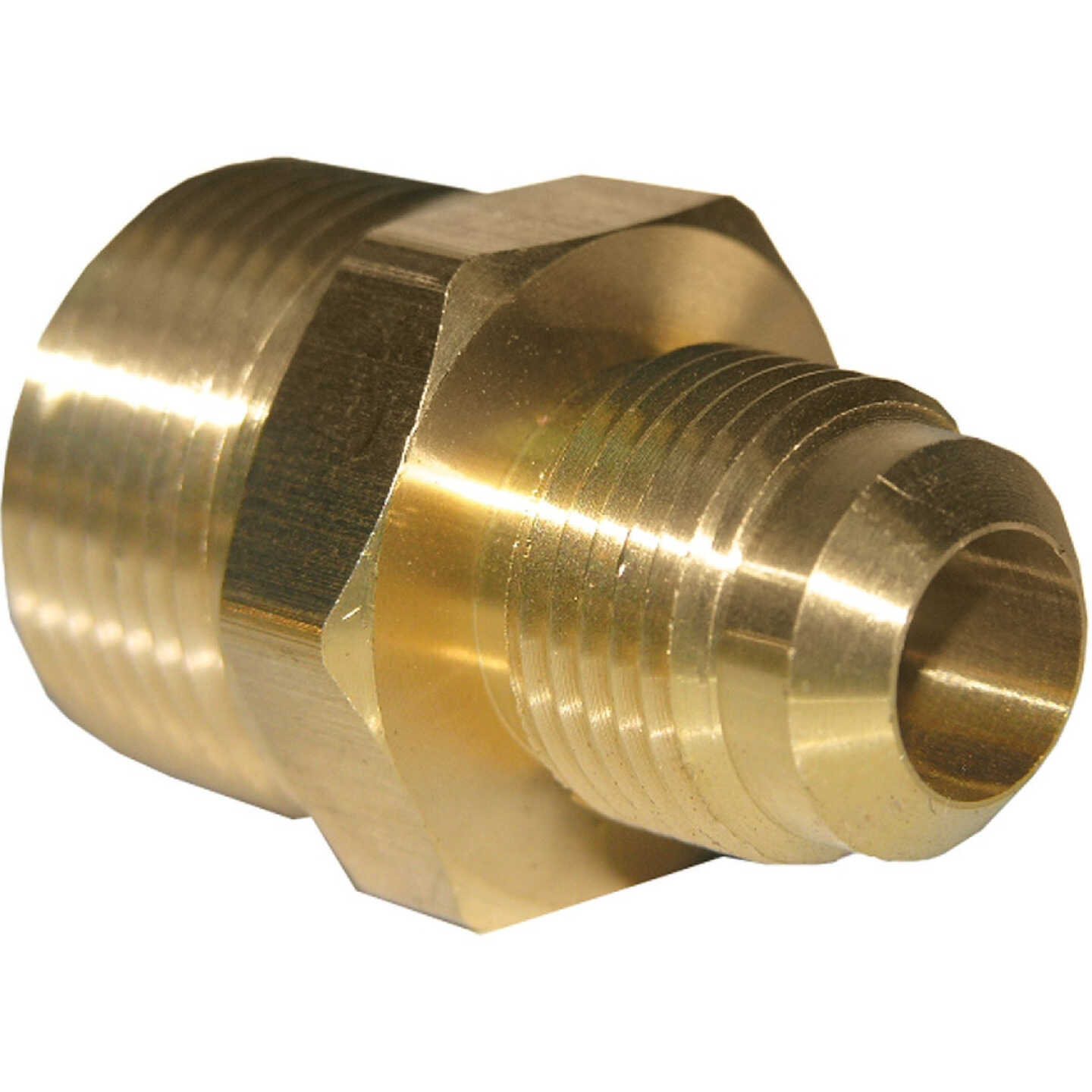 Lasco 1/2 In. M X 3/4 In. MPT Brass Flare Adapter Image 1