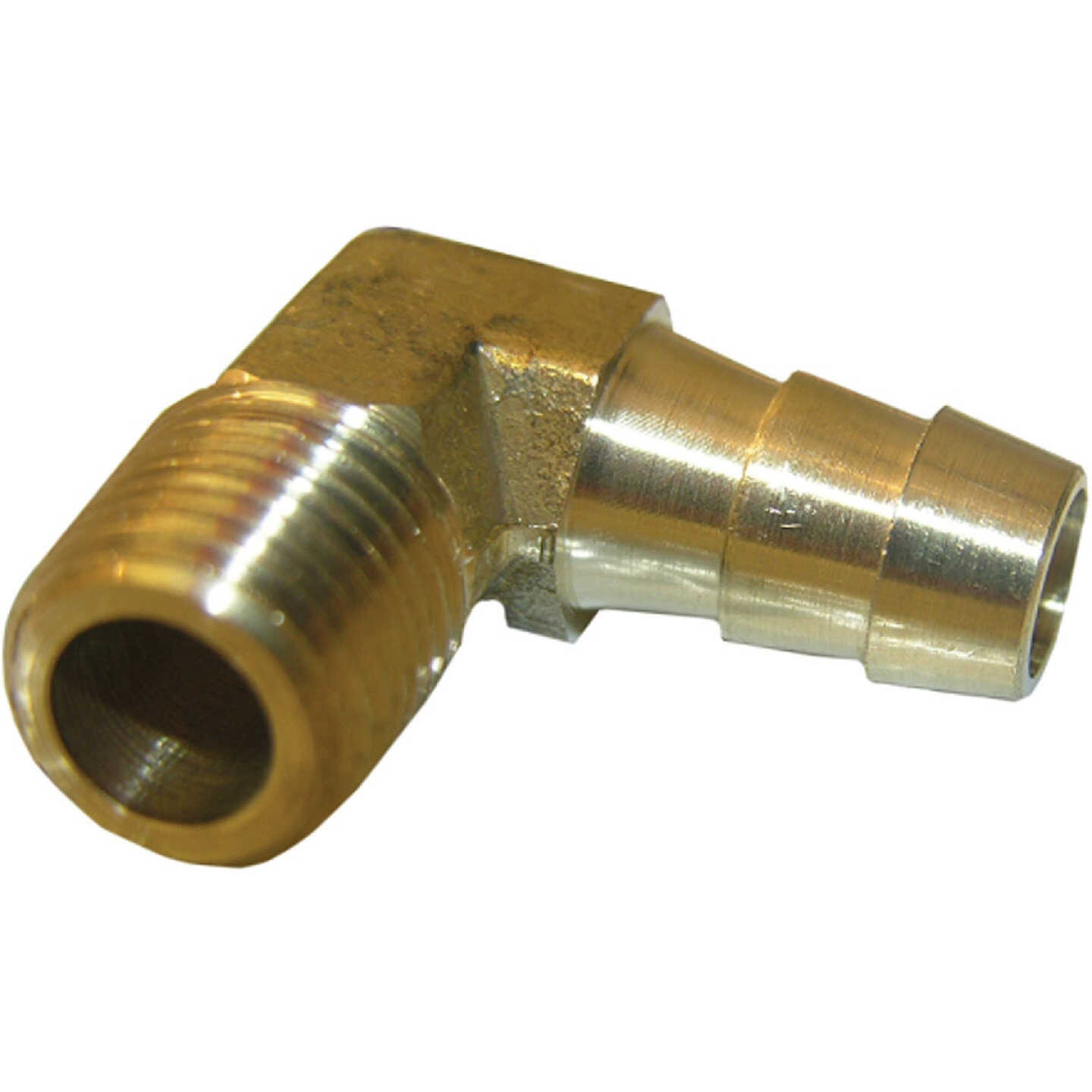 Lasco 1/8 In. MPT x 3/8 In. Hose Barbed 90 Deg. Brass Elbow (1/4 Bend) Image 1