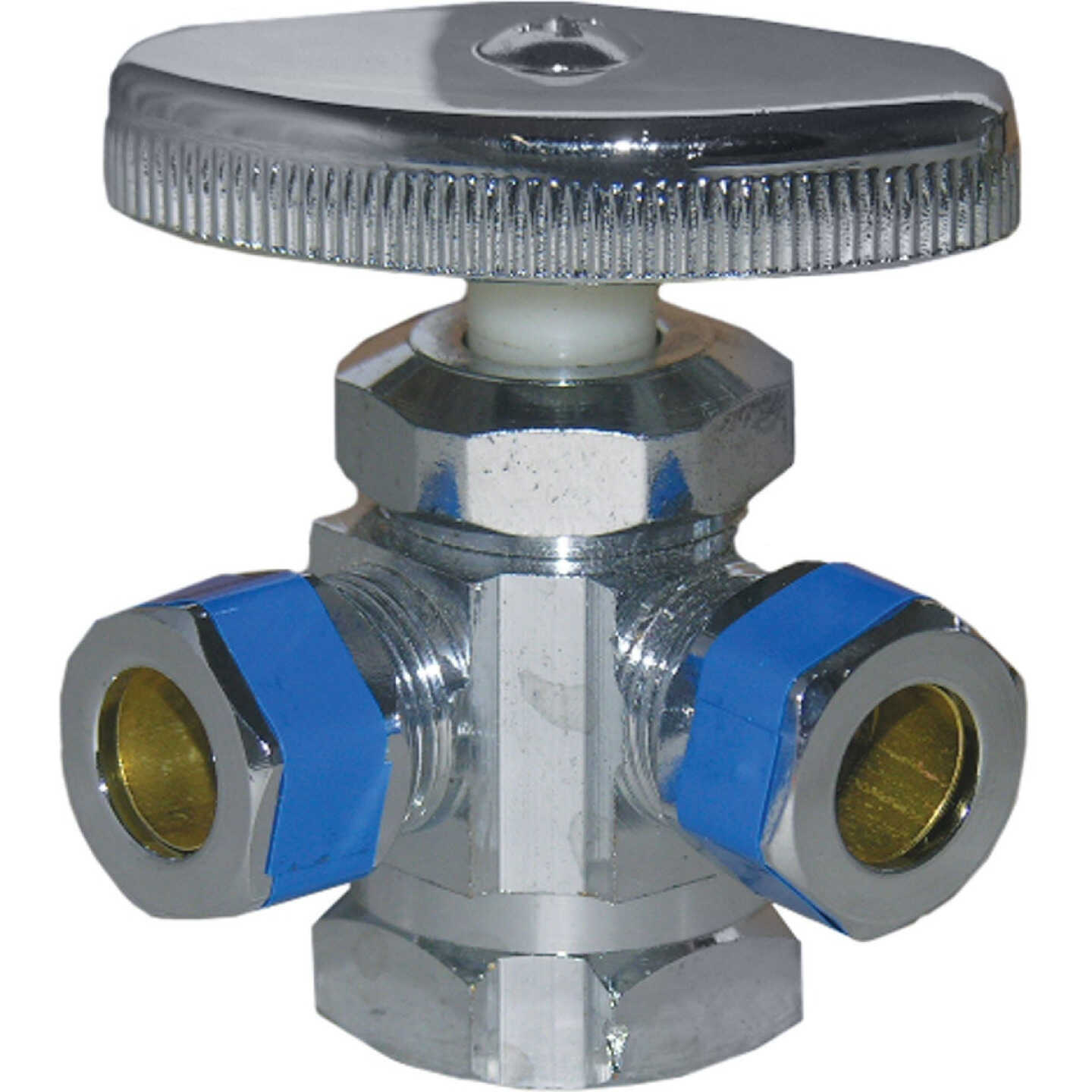 Lasco 1/2 In. IP x 3/8 In. Compression x 3/8 In. Compression Multi-Turn Style Angle Valve Image 1