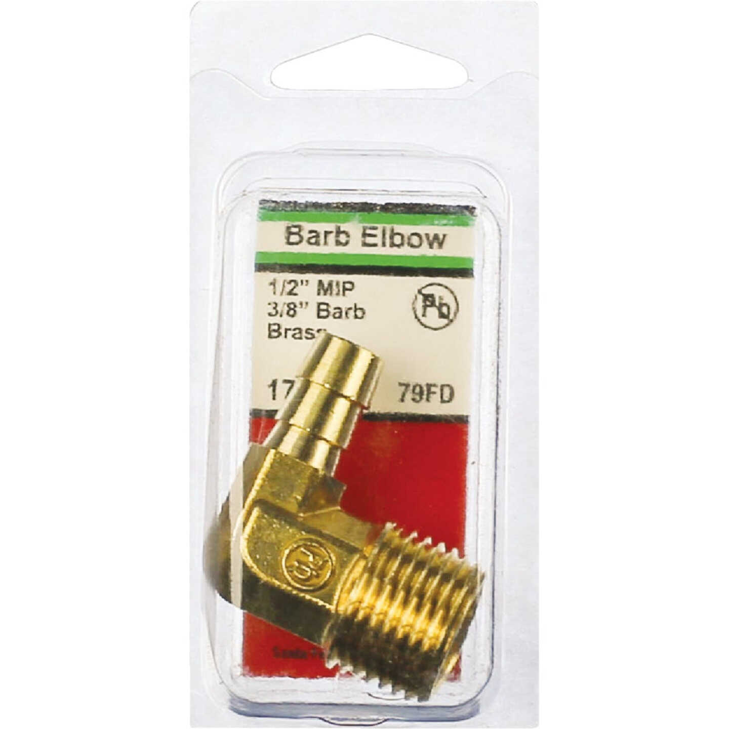 Lasco 1/2 In. MPT x 3/8 In. Hose Barbed 90 Deg. Brass Elbow (1/4 Bend) Image 2