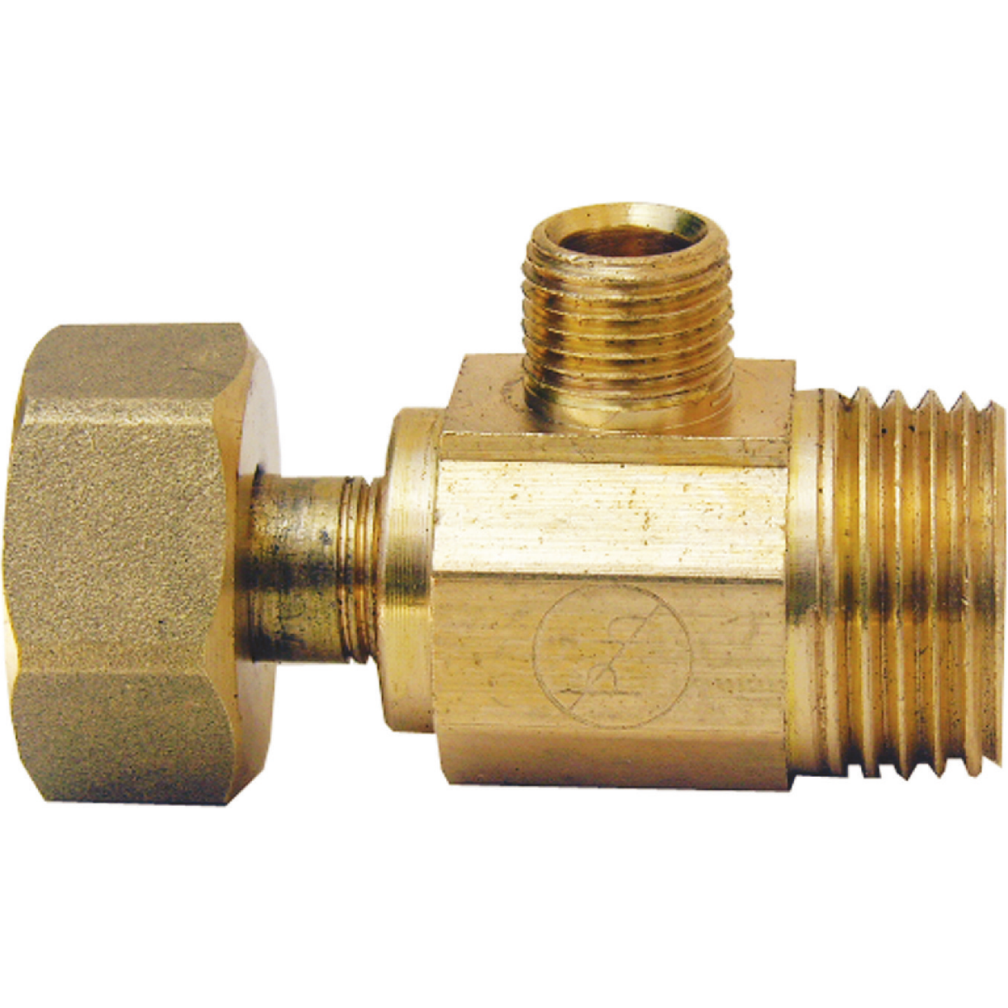 Lasco 1/2 In. IP Inlet x 1/2 In. IP Outlet x 1/4 In. C Outlet Brass Extender Tee Image 1