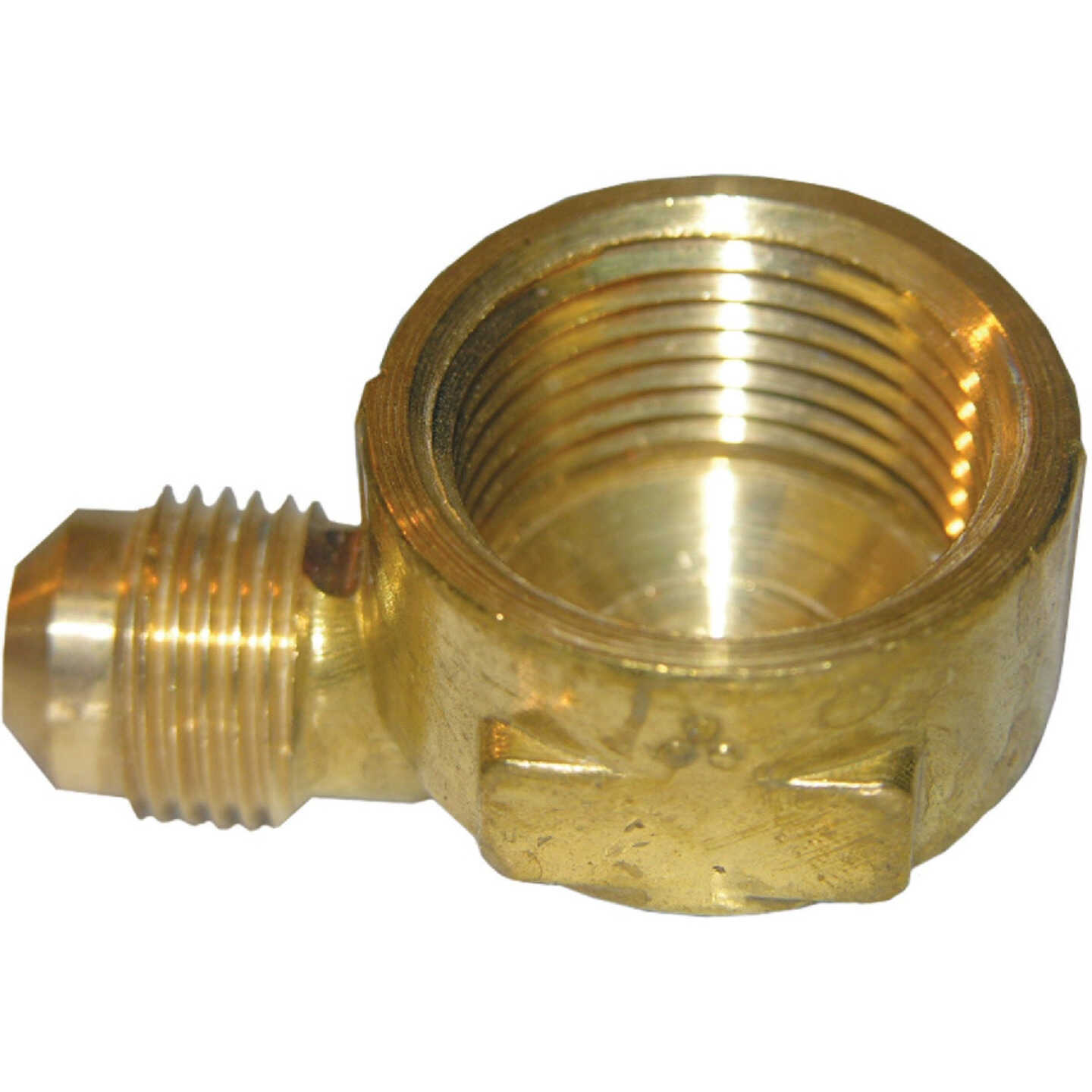 Lasco 3/8 In. MFL x 1/2 In. FPT 90 Deg. Flare Brass Elbow (1/4 Bend) Image 1