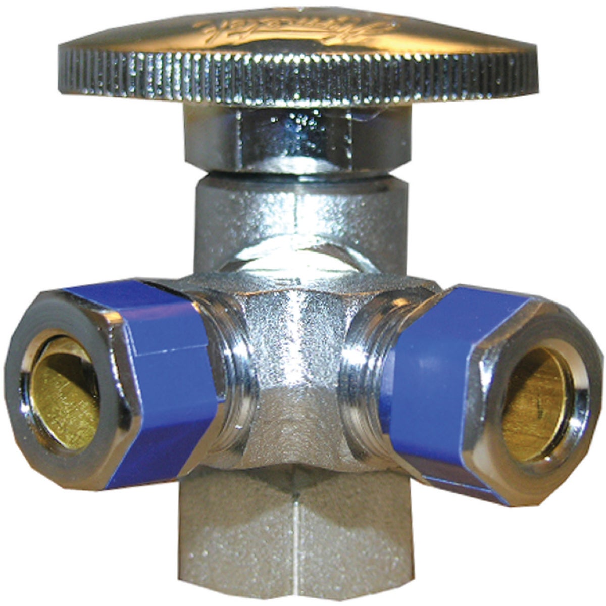 Lasco 1/2 In. IP x 3/8 In. Compression x 3/8 In. Compression Quarter Turn Angle Valve Image 1