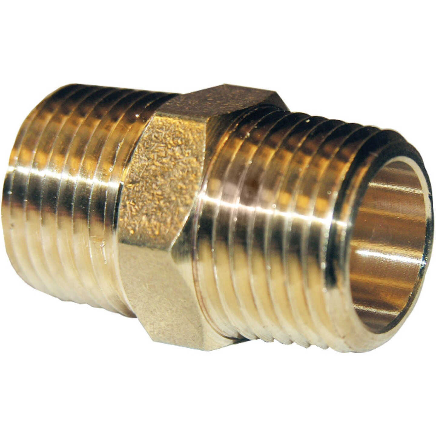Lasco 3/4 In. MPT x 3/4 In. MPT Brass Hex Nipple Image 1