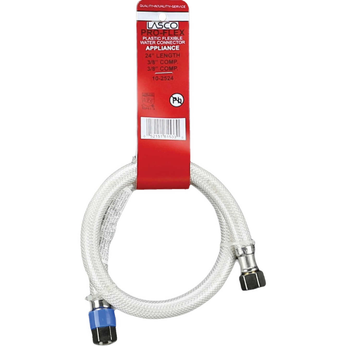 Lasco 3/8 In. C x 3/8 In. C x 24 In. L Braided Poly Vinyl Appliance Water Connector Image 2