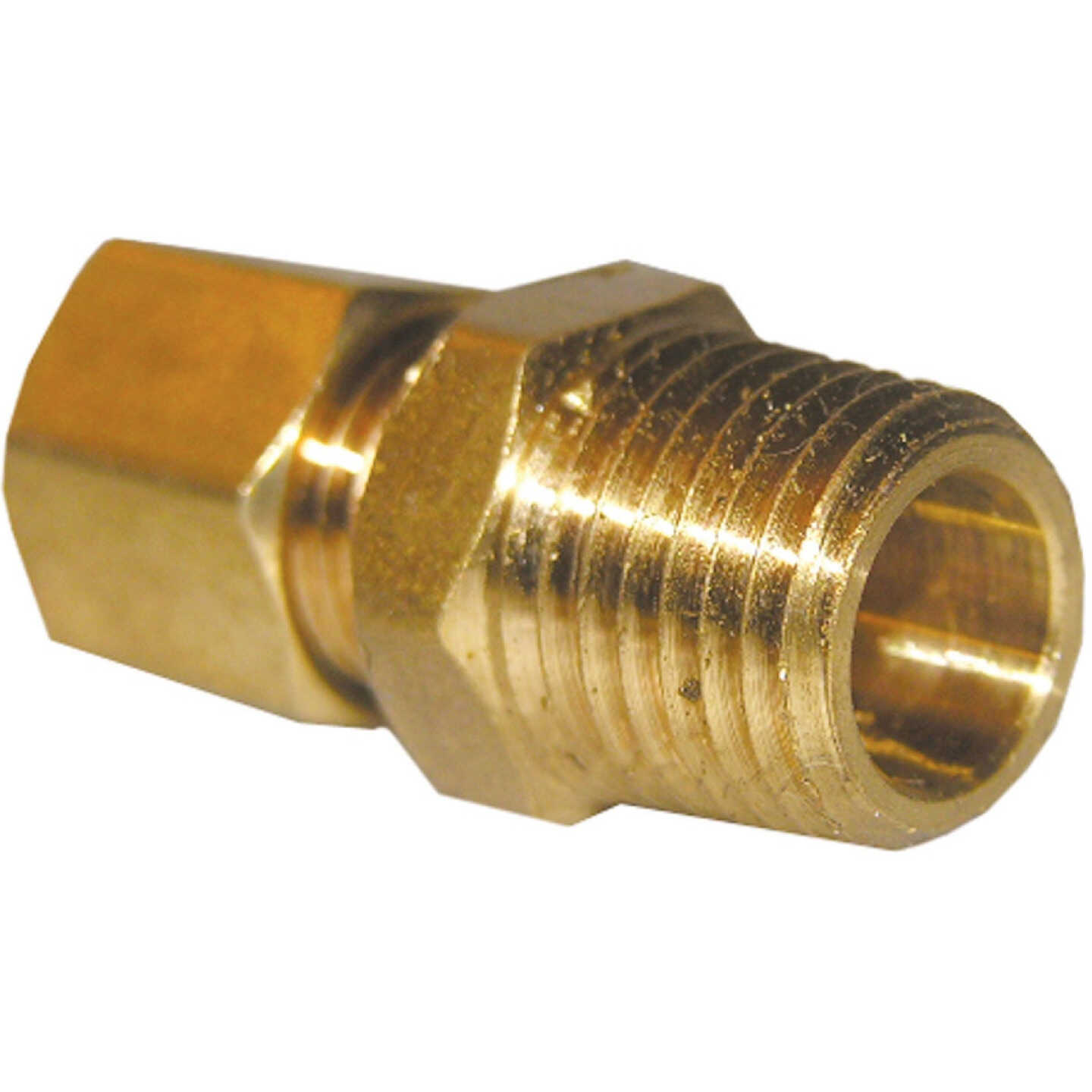 Lasco 1/4 In. C x 1/8 In. MPT Brass Compression Adapter Image 1