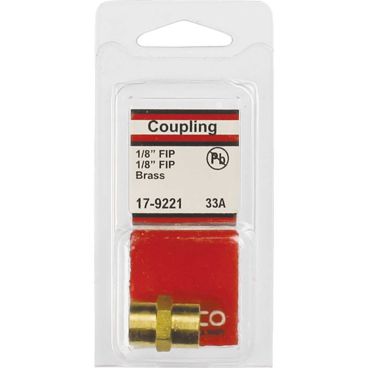 Lasco 1/8 In. FPT x 1/8 In. FPT Yellow Brass Coupling Image 2