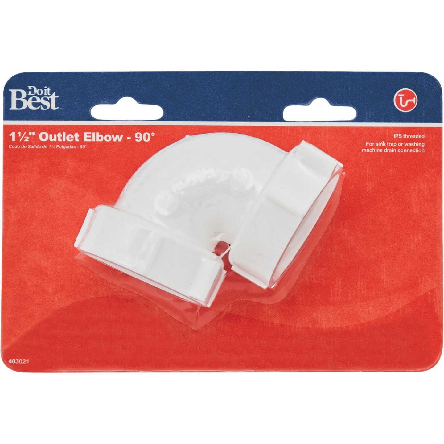 Do it Best 1-1/2 In. White Polypropylene 90 Degree Outlet Elbow Image 2