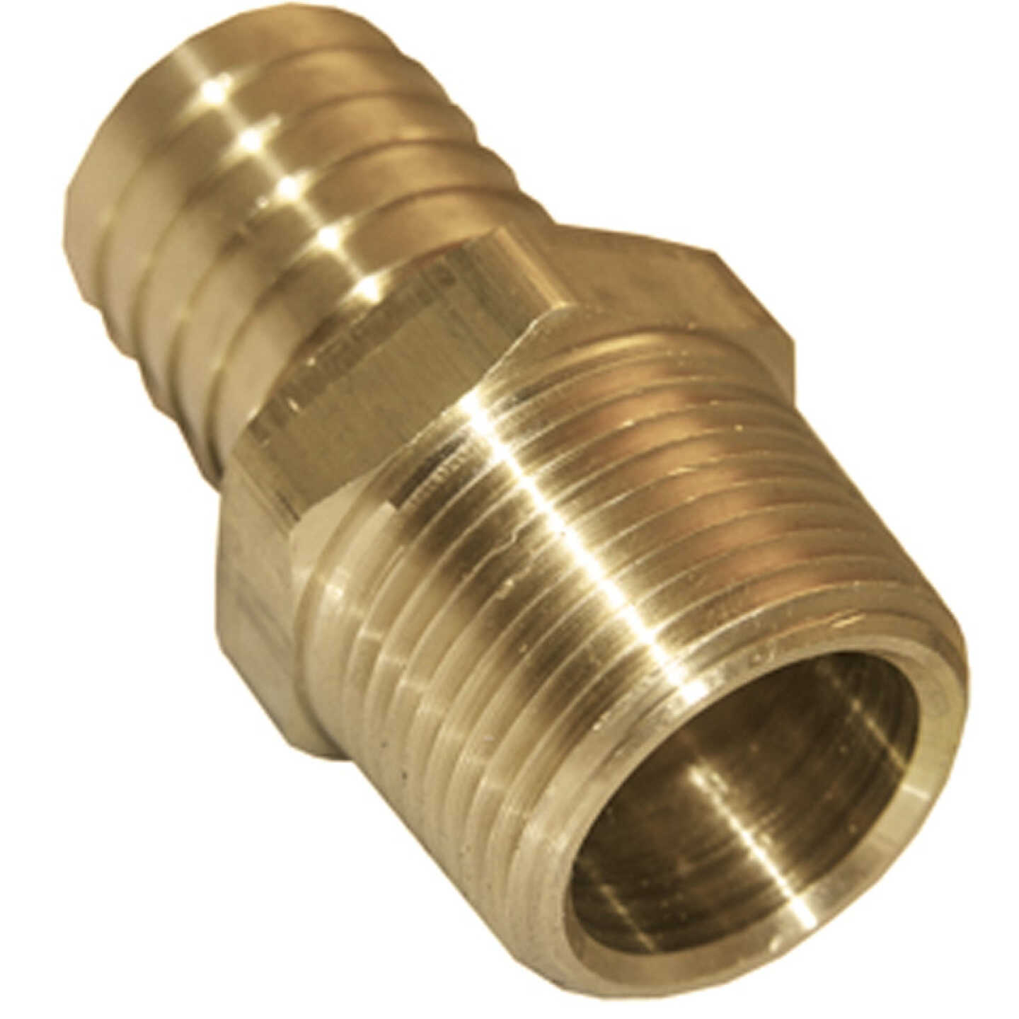 Lasco 3/8 In. MPT x 1/4 In. Brass Hose Barb Adapter Image 1