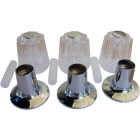 Lasco Price Pfister 3-Valve Round Clear Tub & Shower Handle Kit Image 1