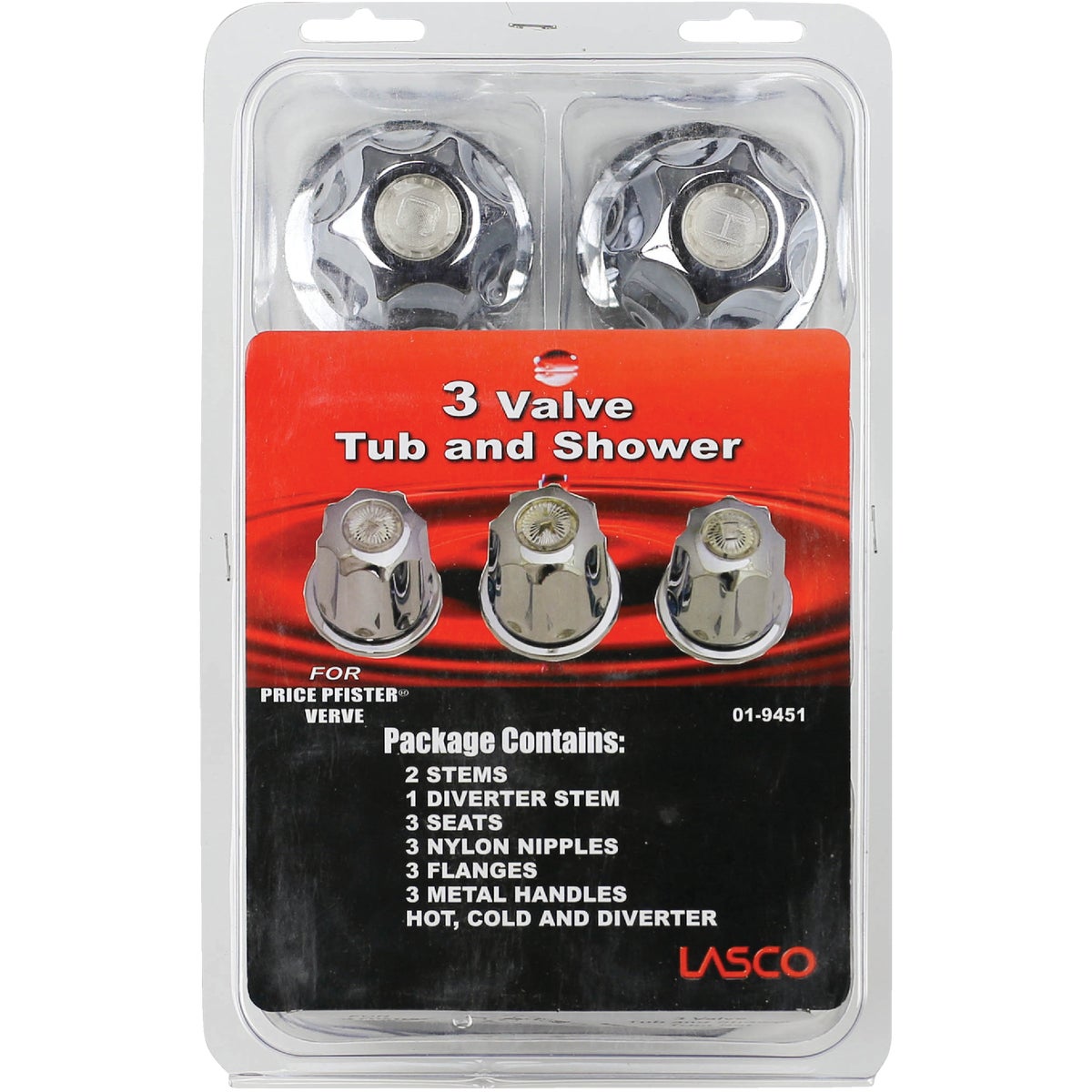 Lasco Price Pfister Round Clear Tub & Shower Handle Kit Image 2