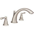Moen Caldwell 2-Handle Lever Widespread Roman Bathtub Faucet, Spot Resist Brushed Nickel Image 1