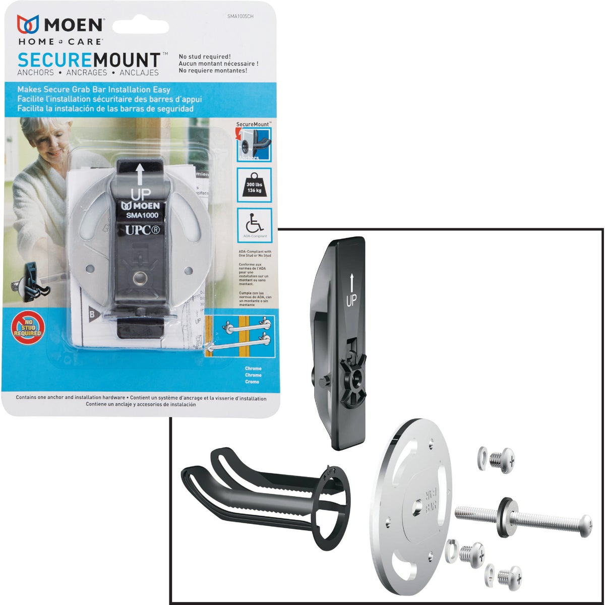 Moen Home Care 300 Lb. Stainless Steel Grab Bar Mounting Anchor