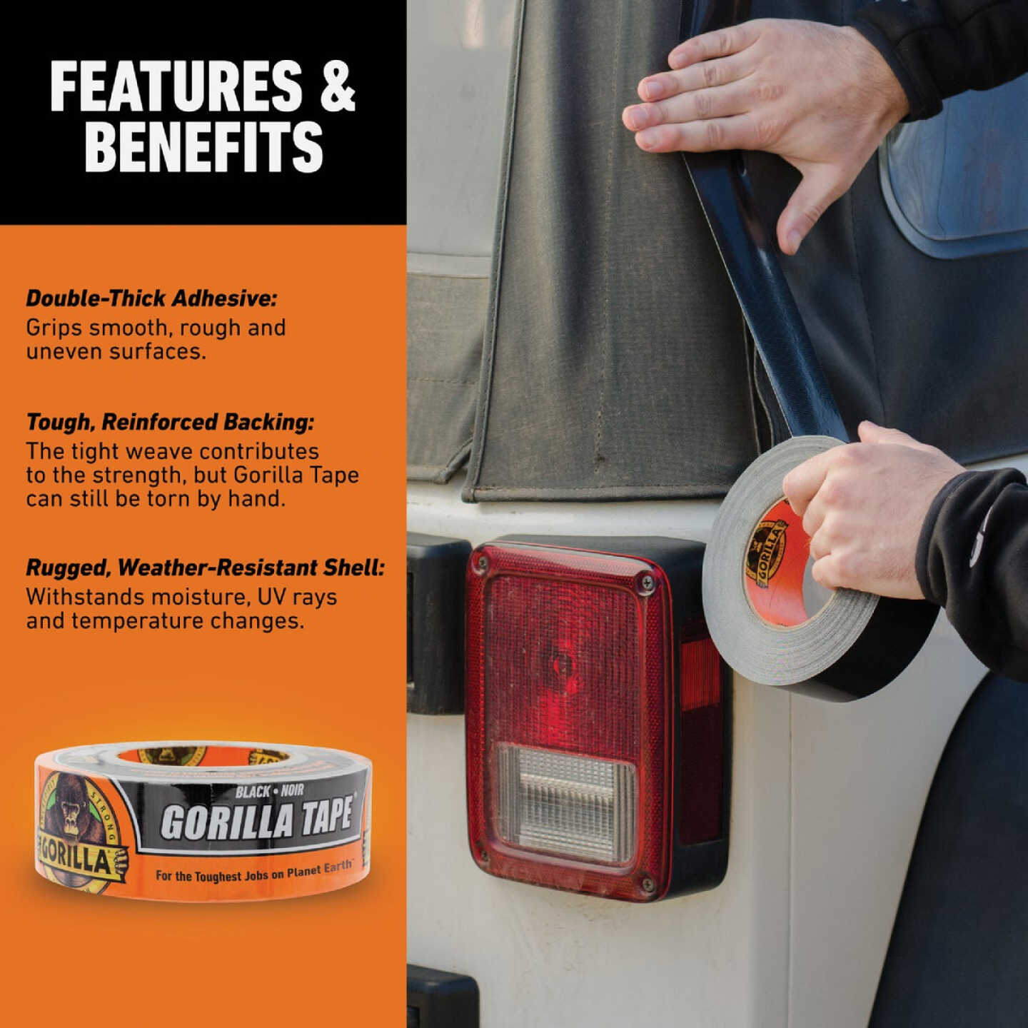 Gorilla 1.88 In. x 30 Yd. Heavy-Duty Duct Tape, Black Image 3