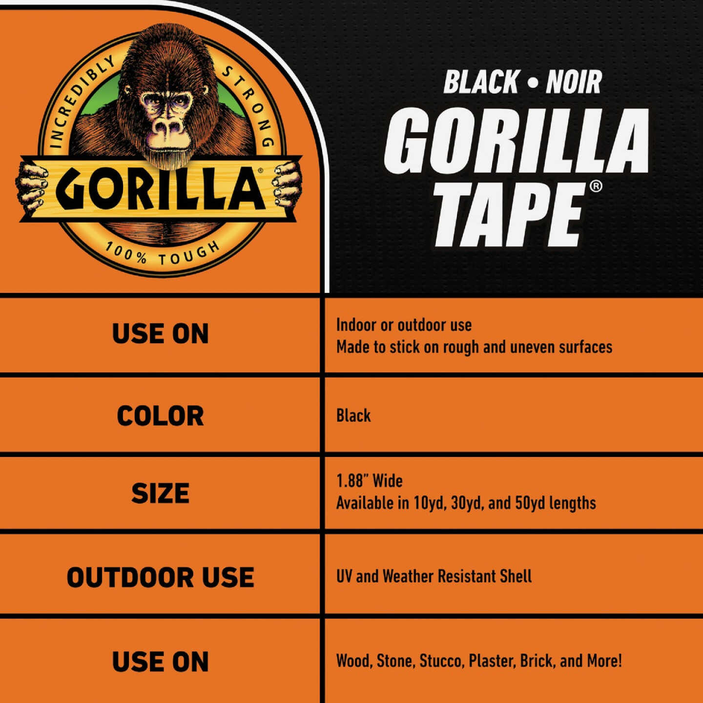 Gorilla 1.88 In. x 30 Yd. Heavy-Duty Duct Tape, Black Image 2