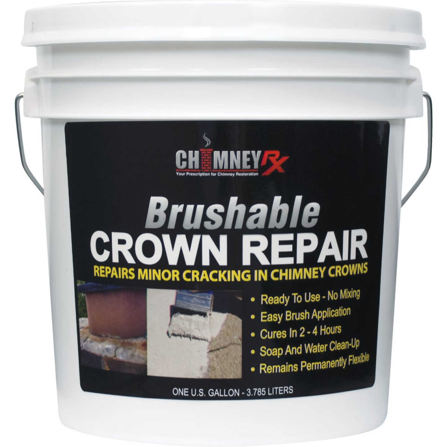 Chimney RX 1 Gal. Brushable Crown Repair Elastomeric Sealant, Light Gray Image 1