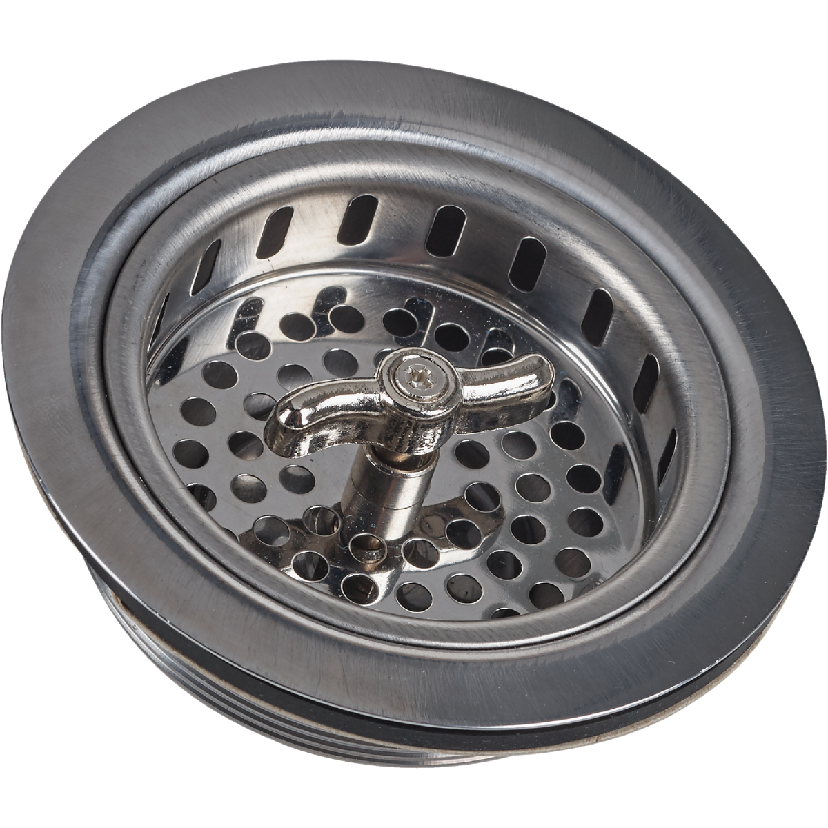 Do it 3-1/2 In. Chrome Turn 'n Seal Basket Strainer Assembly Image 1