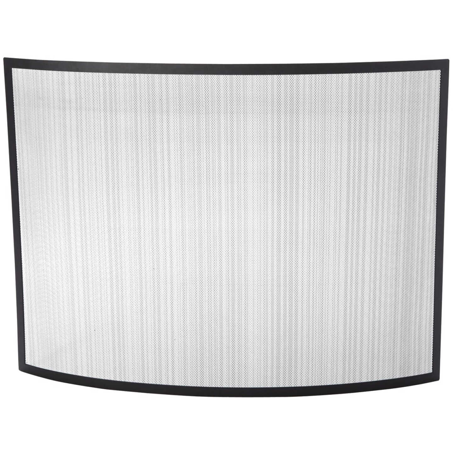 Home Impressions Black Curved Fireplace Screen Image 1