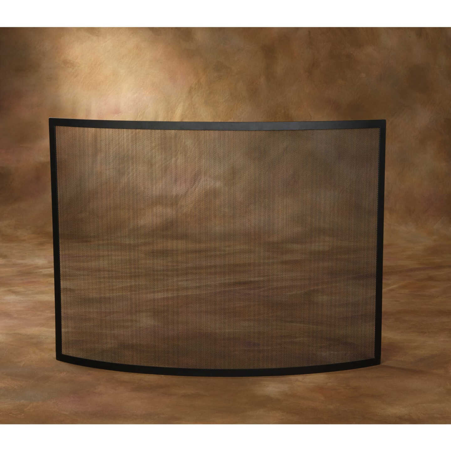 Home Impressions Black Curved Fireplace Screen Image 2
