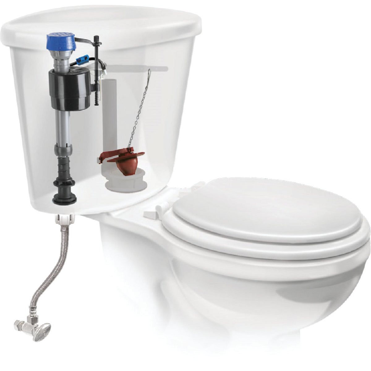 Fluidmaster PerforMAX Fill Valve, Adjustable Flapper & 12 In. Universal Click Seal Toilet Connector  Image 6
