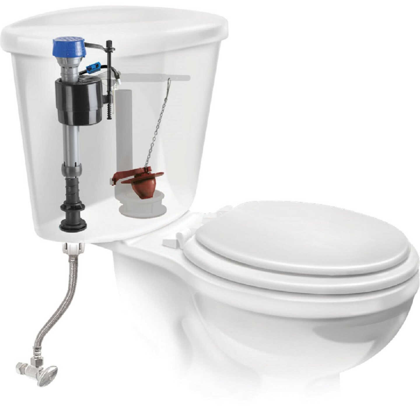 Fluidmaster PerforMAX Fill Valve, Adjustable Flapper & 12 In. Universal Click Seal Toilet Connector Image 6
