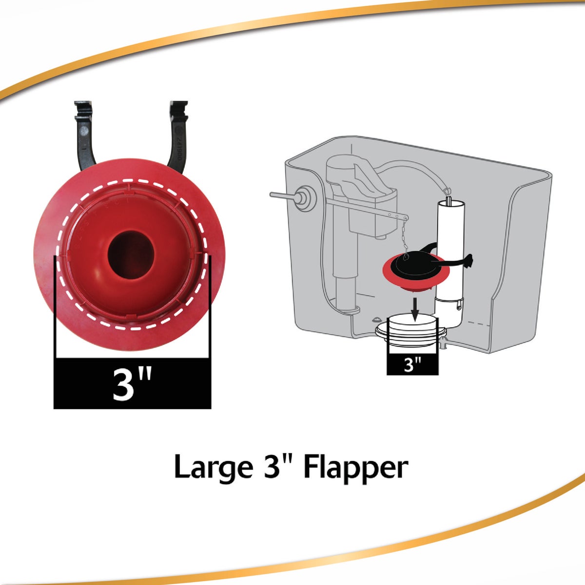 Korky TOTO 3 In. Rubber Adjustable Flapper Image 2