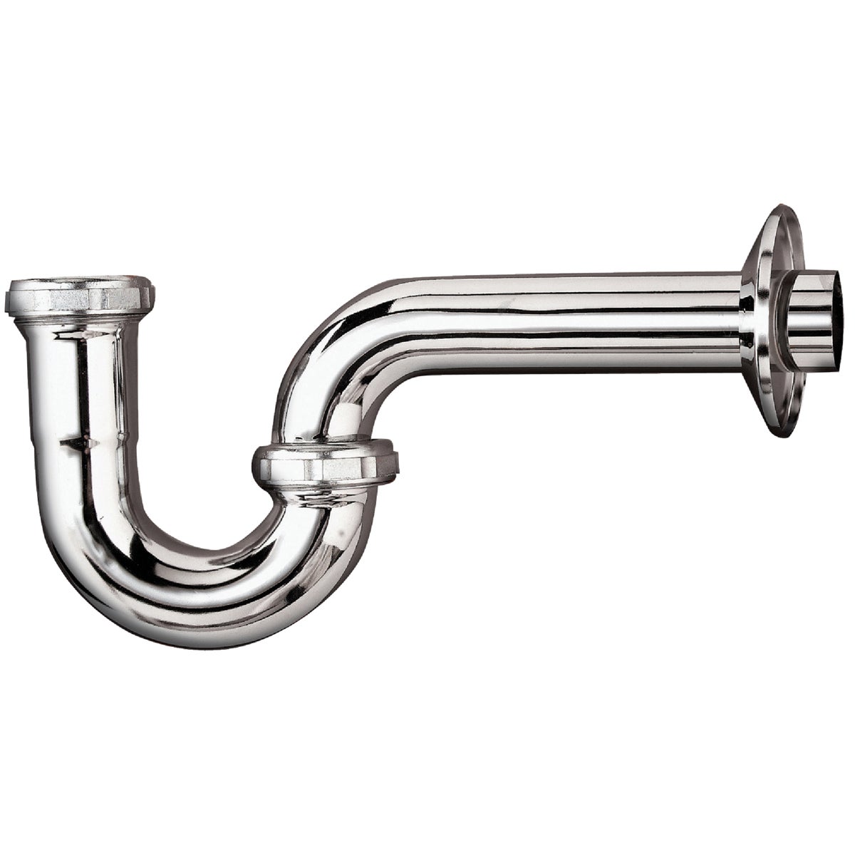 Keeney 1-1/4 In. x 1-1/4 In. Chrome-Plated 17 Gauge Brass P-Trap Image 1