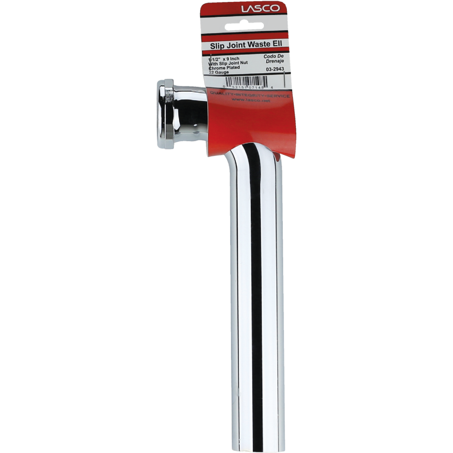 Lasco 1-1/2 In. x 9-1/2 In. Chrome Plated Waste Arm Image 2